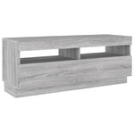 Tv-Benk Med Led-Lys Grå Sonoma 100X35X40 Cm