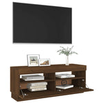 Tv-Benk Med Led-Lys Brun Eik 100X35X40 Cm