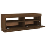 Tv-Benk Med Led-Lys Brun Eik 100X35X40 Cm