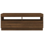 Tv-Benk Med Led-Lys Brun Eik 100X35X40 Cm