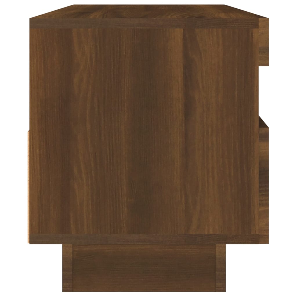 Tv-Benk Med Led-Lys Brun Eik 100X35X40 Cm