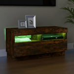 Tv-Benk Med Led-Lys Røkt Eik 80X35X40 Cm