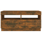 Tv-Benk Med Led-Lys Røkt Eik 80X35X40 Cm