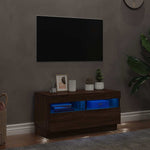 Tv-Benk Med Led-Lys Brun Eik 80X35X40 Cm
