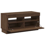 Tv-Benk Med Led-Lys Brun Eik 80X35X40 Cm