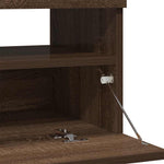 Tv-Benk Med Led-Lys Brun Eik 80X35X40 Cm