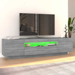 Tv-Benk Med Led-Lys Grå Sonoma 160X35X40 Cm