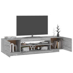 Tv-Benk Med Led-Lys Grå Sonoma 160X35X40 Cm