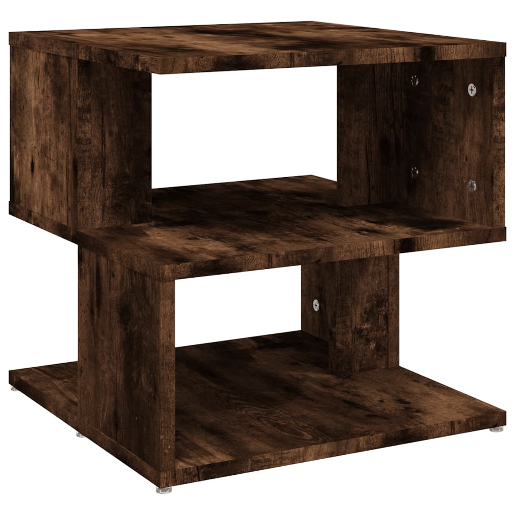 Sidebord Røkt Eik 40X40X40 Cm Konstruert Tre