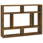 Vegghylle Røkt Eik 75X16X55 Cm Konstruert Tre