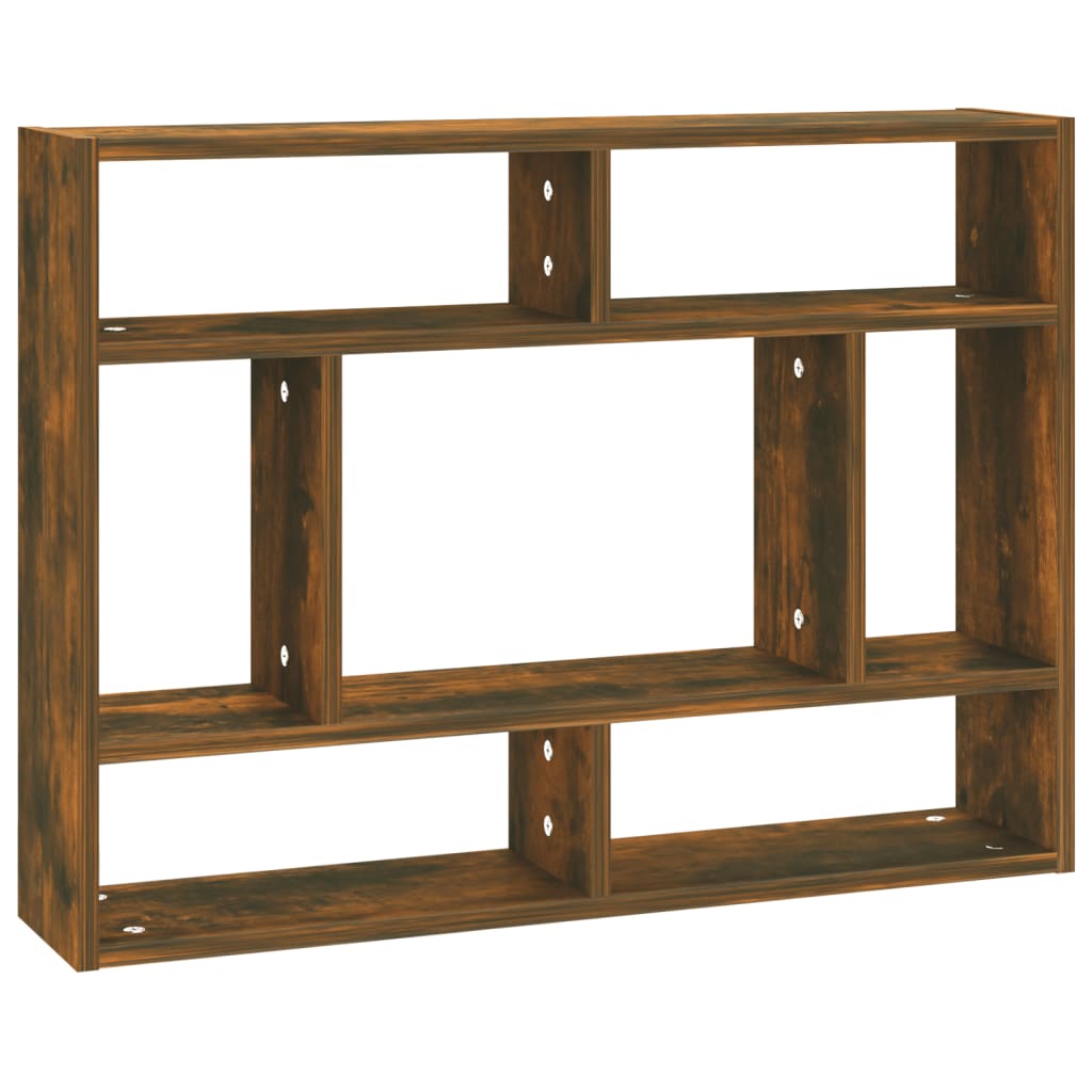 Vegghylle Røkt Eik 75X16X55 Cm Konstruert Tre