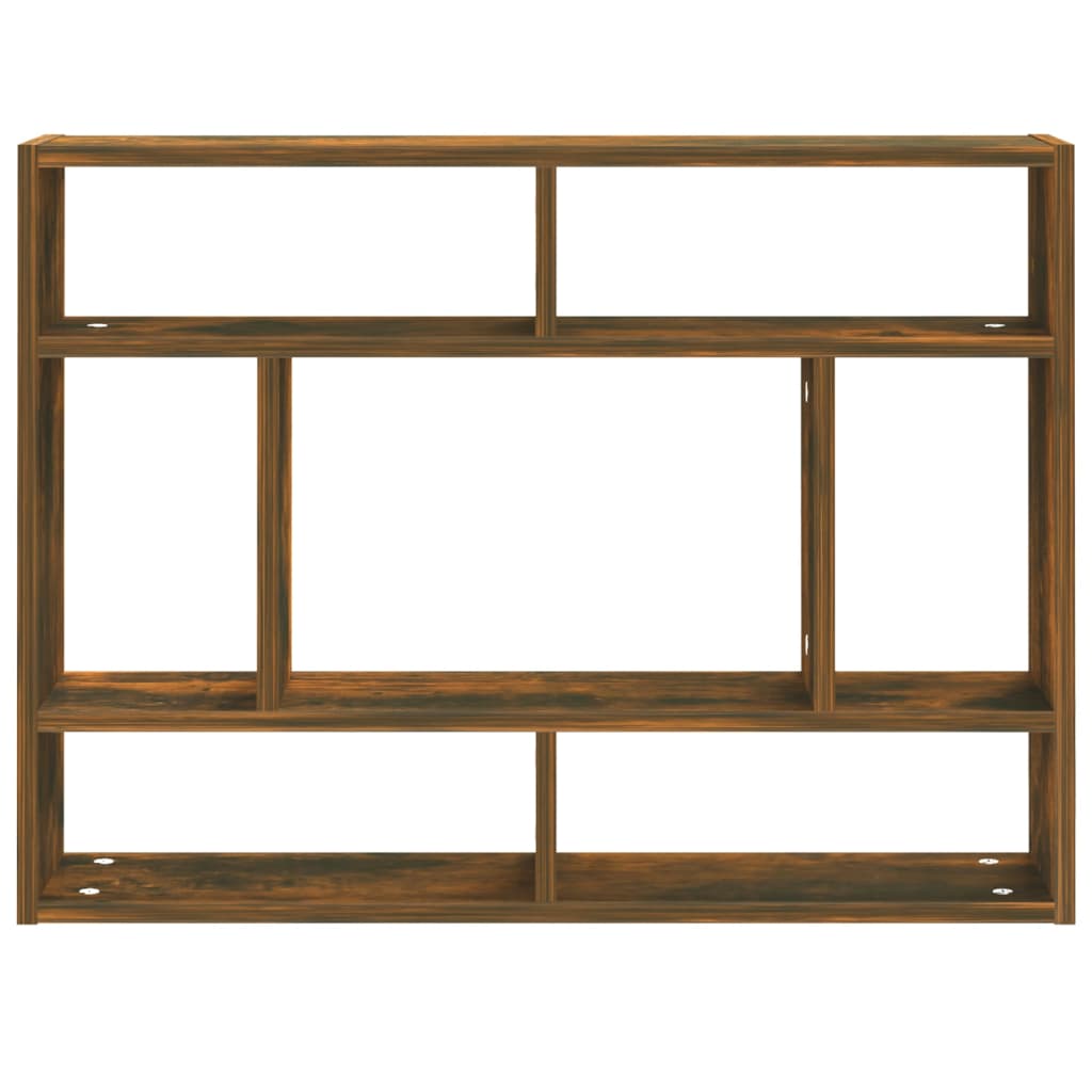 Vegghylle Røkt Eik 75X16X55 Cm Konstruert Tre