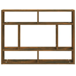 Vegghylle Røkt Eik 75X16X55 Cm Konstruert Tre