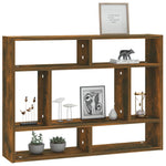 Vegghylle Røkt Eik 75X16X55 Cm Konstruert Tre