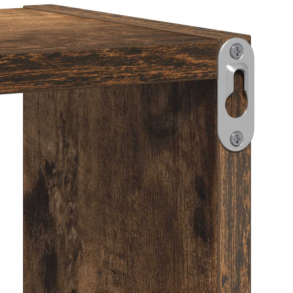 Vegghylle Røkt Eik 75X16X55 Cm Konstruert Tre