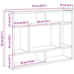Vegghylle Røkt Eik 75X16X55 Cm Konstruert Tre