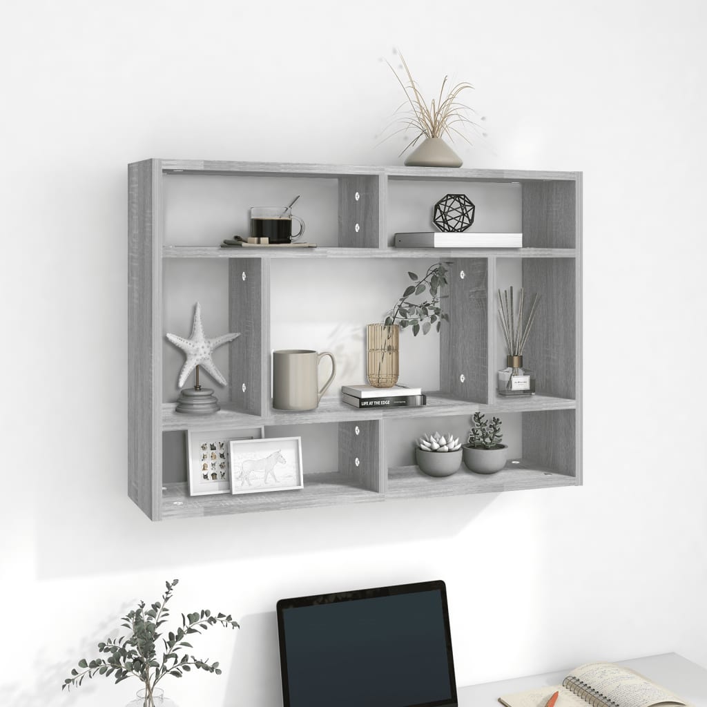 Vegghylle Grå Sonoma 75X16X55 Cm Konstruert Tre