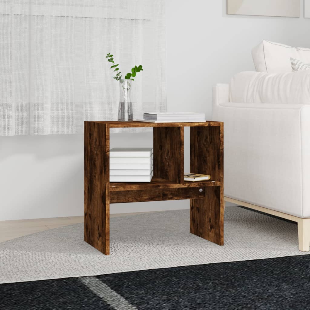 Sidebord Røkt Eik 50X30X50 Cm Konstruert Tre