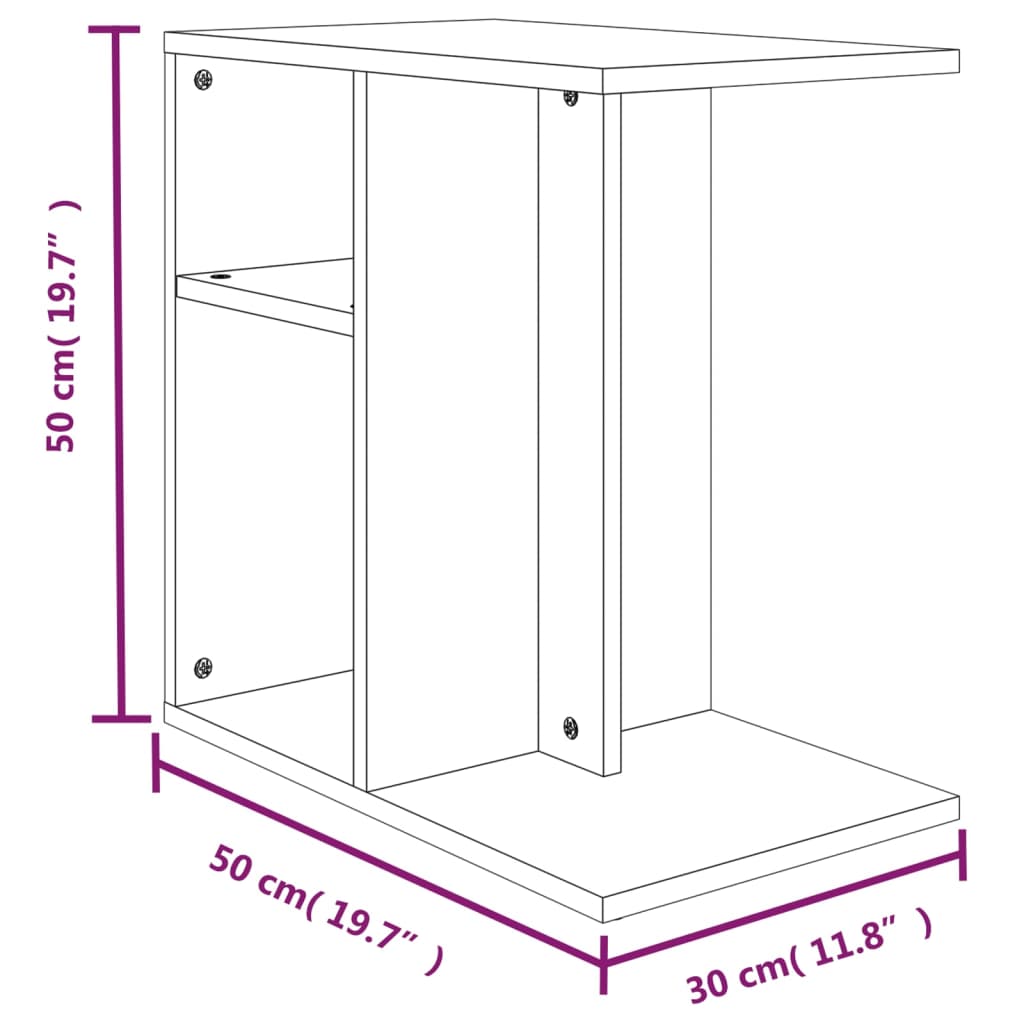 Sidebord Grå Sonoma 50X30X50 Cm Konstruert Tre