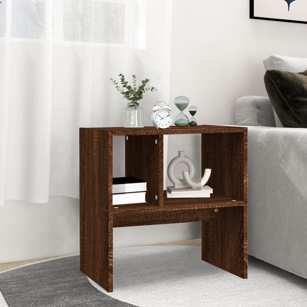 Sidebord Brun Eik 50X30X50 Cm Konstruert Tre