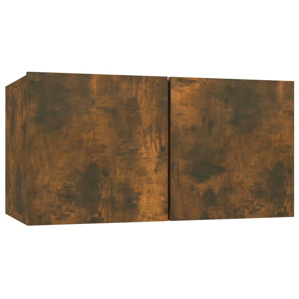 Hengende Tv Benk Røkt Eik 60X30X30 Cm Konstruert Tre
