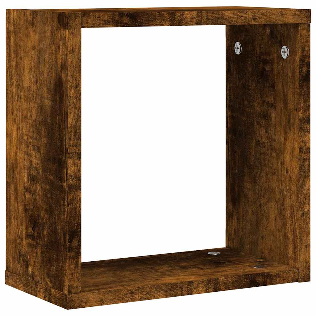 Vegghyller Kubeformet 2 Stk Røkt Eik 30X15X30 Cm