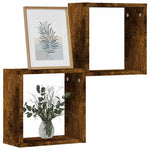 Vegghyller Kubeformet 2 Stk Røkt Eik 30X15X30 Cm