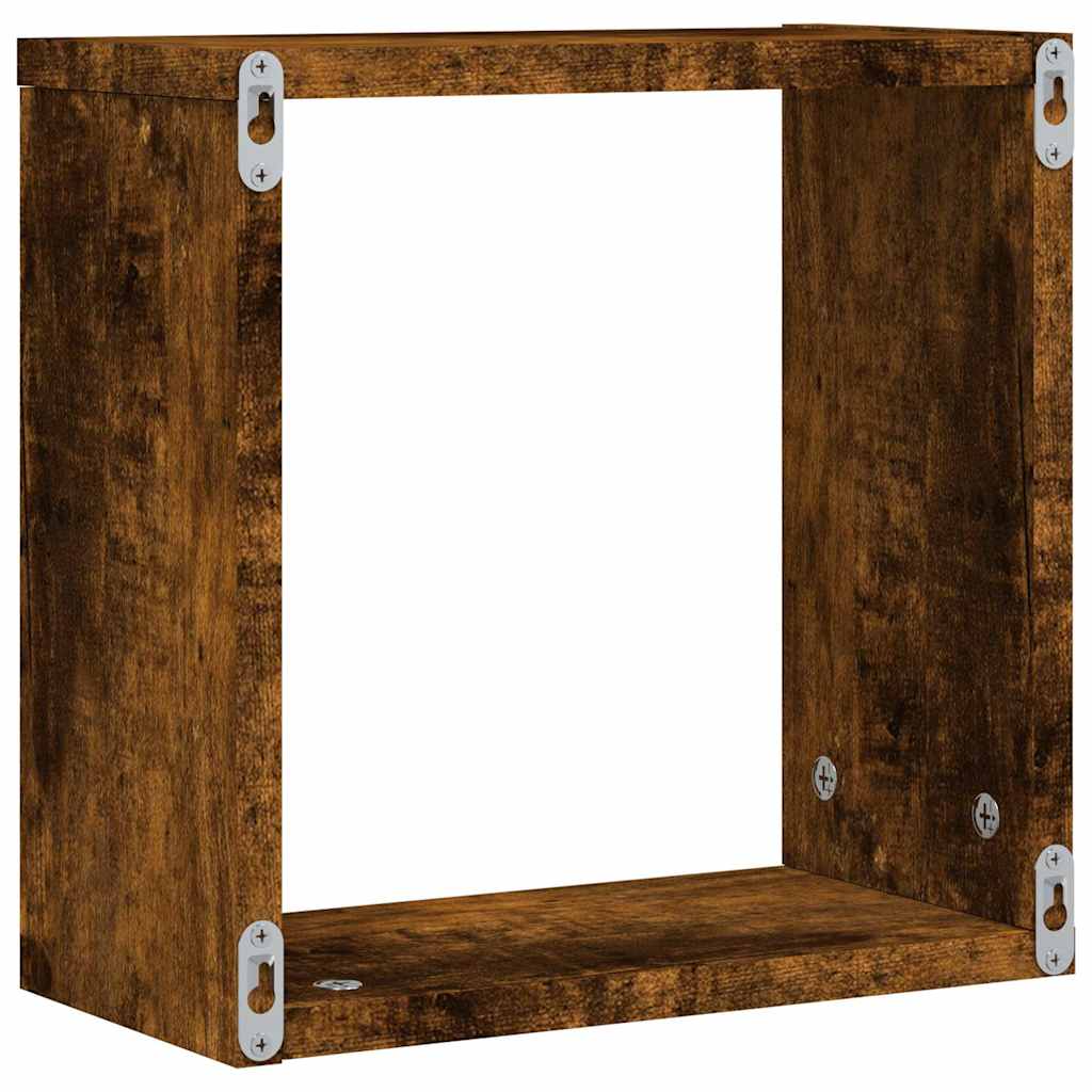 Vegghyller Kubeformet 4 Stk Røkt Eik 30X15X30 Cm