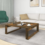 Salongbord Røkt Eik 100X100X35 Cm Konstruert Tre