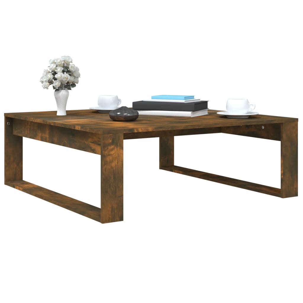 Salongbord Røkt Eik 100X100X35 Cm Konstruert Tre