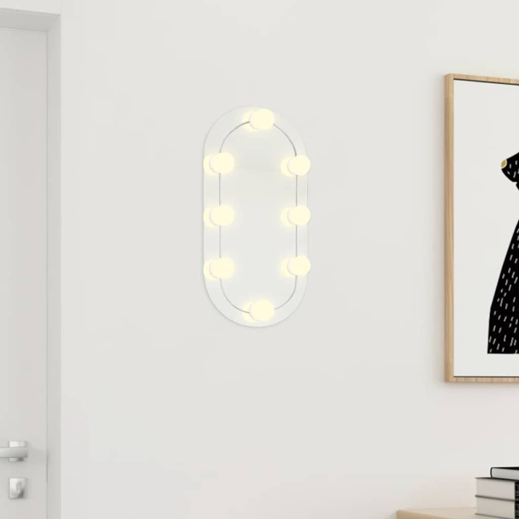 Speil Med Led-Lys 40X20 Cm Glass Oval
