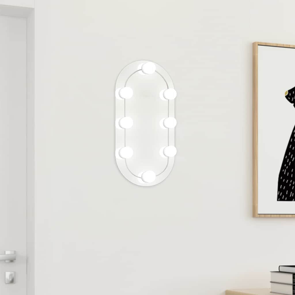 Speil Med Led-Lys 40X20 Cm Glass Oval