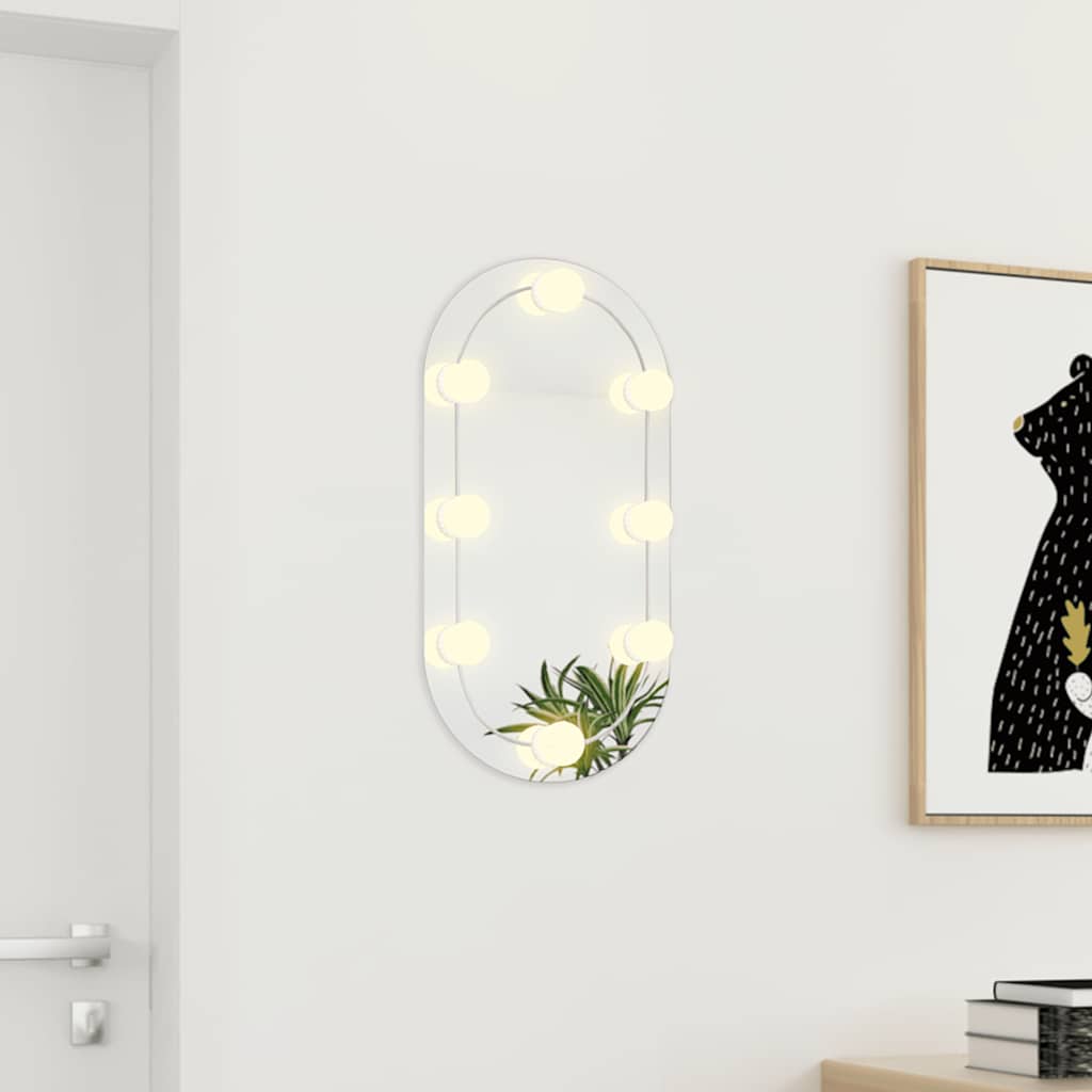 Speil Med Led-Lys 60X30 Cm Glass Oval