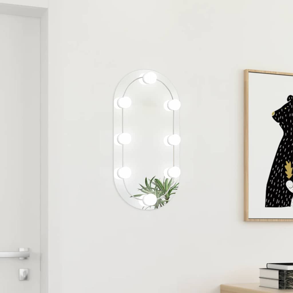 Speil Med Led-Lys 60X30 Cm Glass Oval