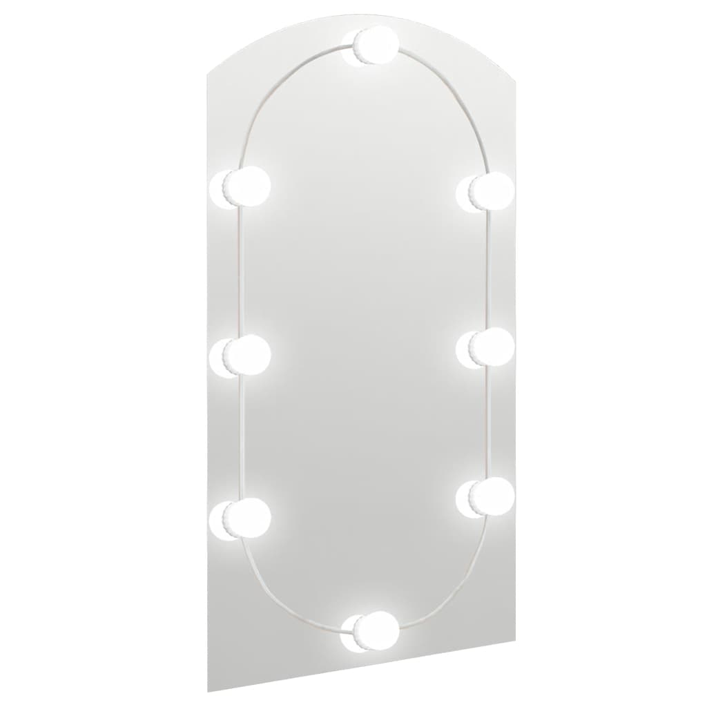 Speil Med Led-Lys 90X45 Cm Glass Oval