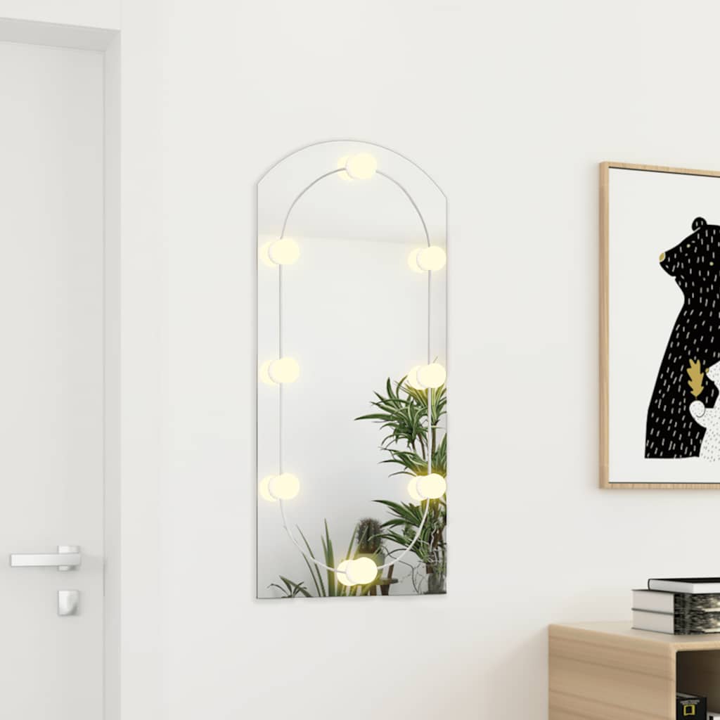 Speil Med Led-Lys 90X45 Cm Glass Oval