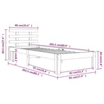 Sengeramme Hvit Heltre 90X200 Cm
