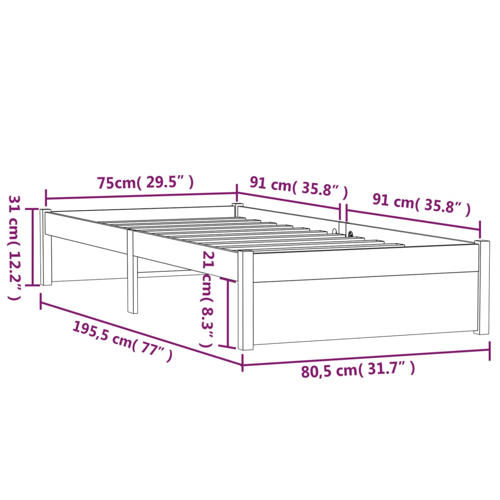 Sengeramme Heltre 75X190 Cm