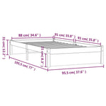 Sengeramme Hvit Heltre 90X190 Cm Single