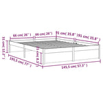 Sengeramme Hvit Heltre 140X190 Cm