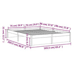 Sengeramme Hvit Heltre 160X200 Cm
