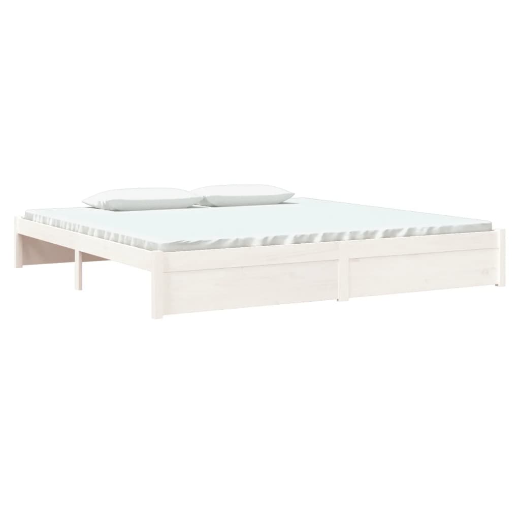 Sengeramme Hvit Heltre 200X200 Cm
