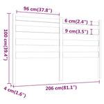 Sengegavl Svart 206X4X100 Cm Heltre Furu