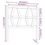 Sengegavl Svart 96X4X100 Cm Heltre Furu