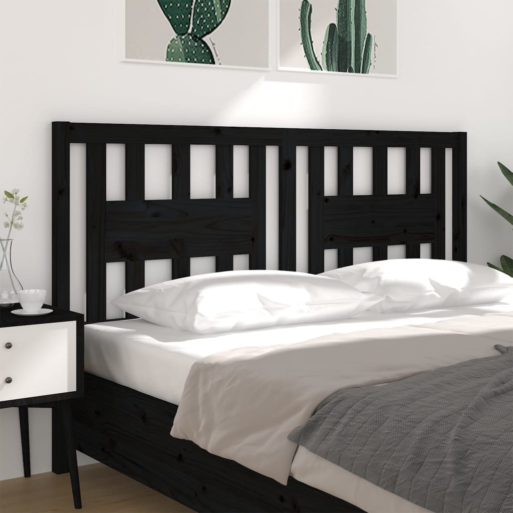 Sengegavl Svart 126X4X100 Cm Heltre Furu