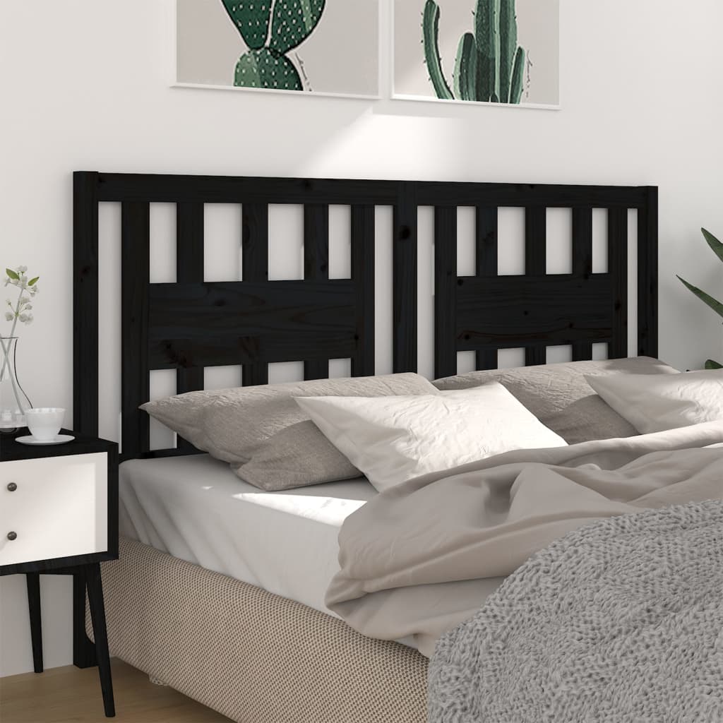 Sengegavl Svart 126X4X100 Cm Heltre Furu