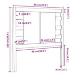 Sengegavl Svart 96X4X100 Cm Heltre Furu
