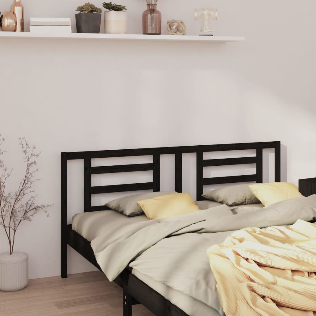 Sengegavl Svart 206X4X100 Cm Heltre Furu