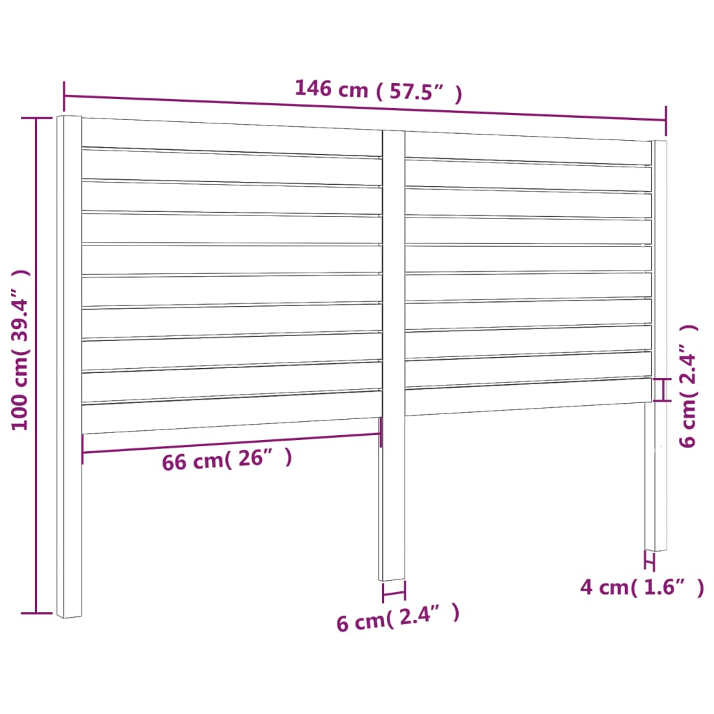 Sengegavl 146X4X100 Cm Heltre Furu