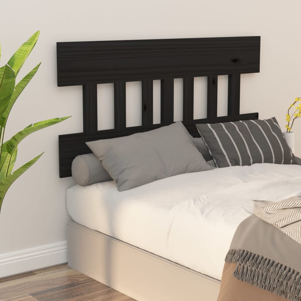 Sengegavl Svart 143,5X3X81 Cm Heltre Furu